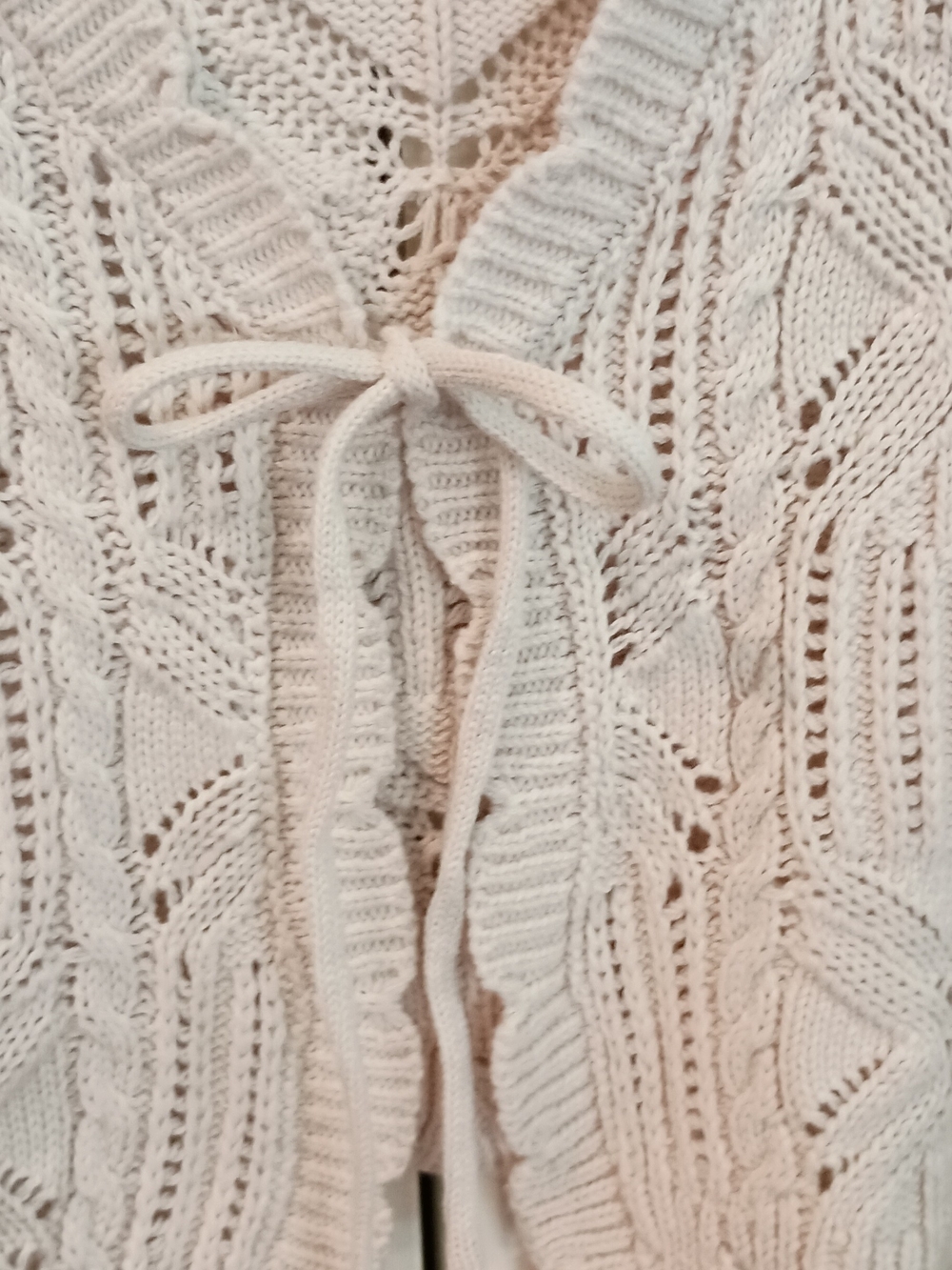moon & madison Beige Crochet Tie-Front Cardigan NWT - Picture 3 of 10